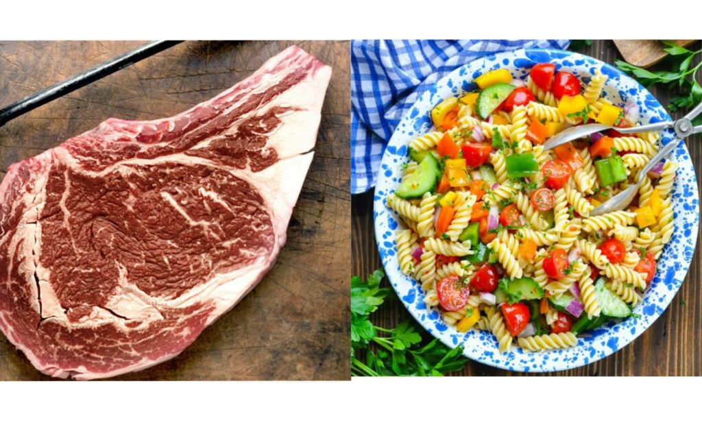 Mejor carne que verduras. Nutrición con proteínas.